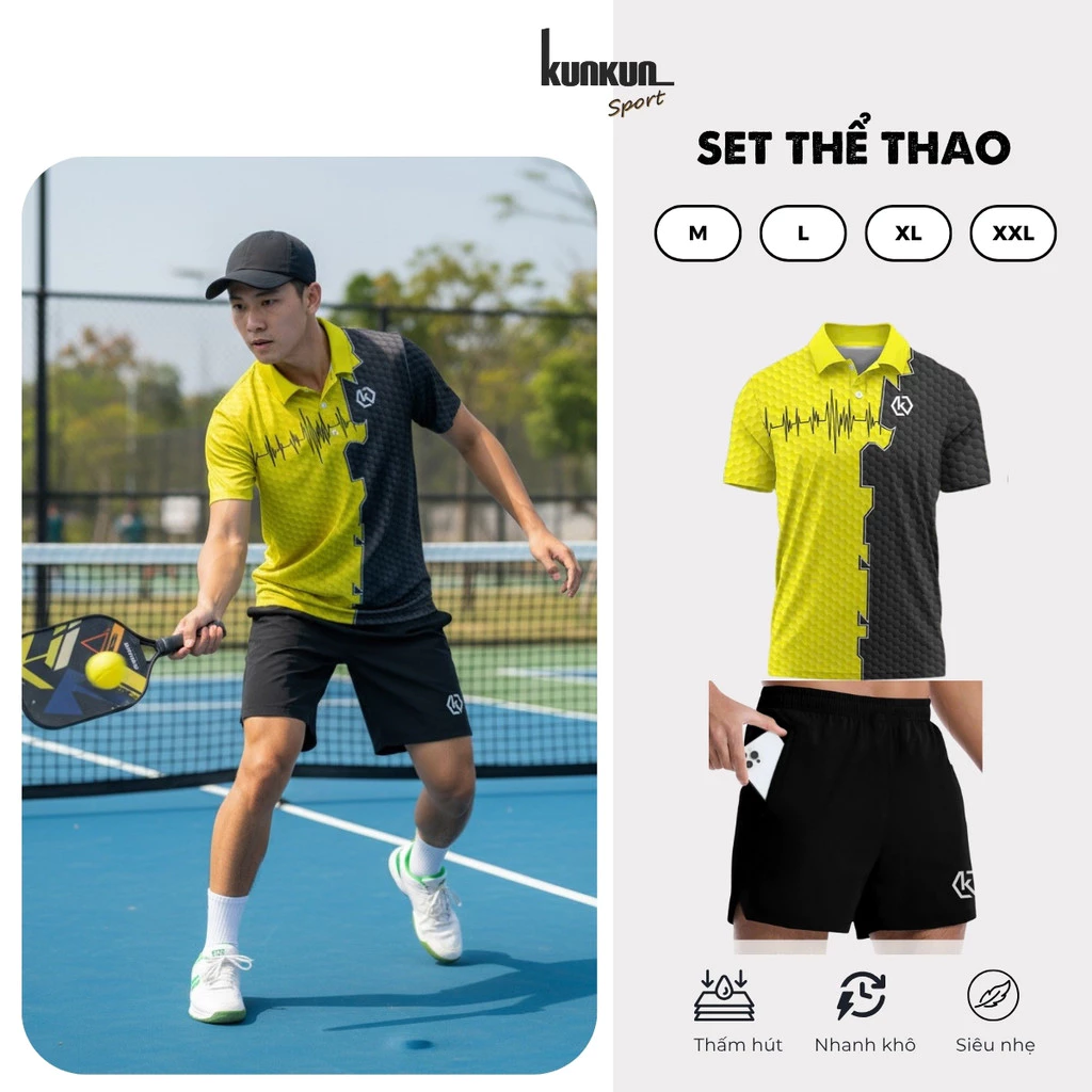 Set Polo Vàng Đen